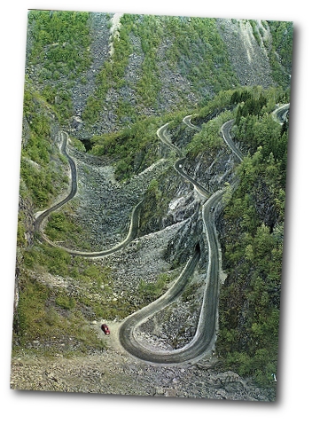 Mountain Road near Geilo in Summer